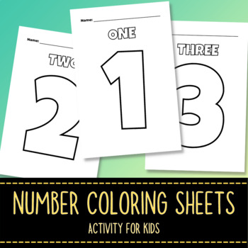 Preview of Primary Number Coloring Sheets - Number Practice Worksheets for Kids