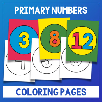 Preview of Primary Numbers 0-20 Coloring Pages - Pre-K, Preschool, Kindergarten Posters