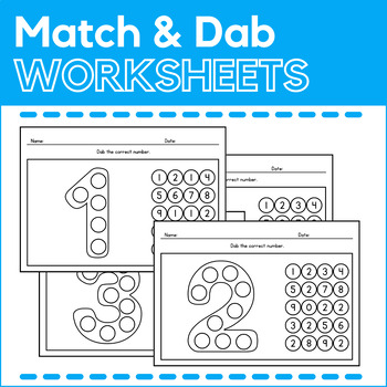 Preview of Primary Numbers Dabbing Worksheets - Fine Motor Skills - Dab & Match Activities