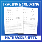 Primary Numbers Tracing and Coloring Worksheets - Math Act