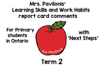 Preview of Primary Ontario Learning Skills Comments (In-Person and Virtual!) Term 2