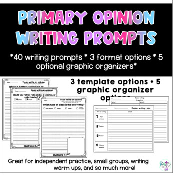 Primary Opinion Writing Prompts by Kate in K | TPT