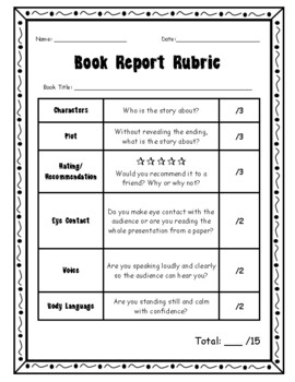 oral book report example