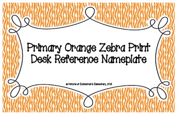 Primary Orange Zebra Print Desk Reference By Enchanted In
