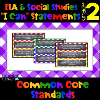 Preview of Primary Picnic Common Core "I Can" Statements -ELA & S.S.-Second Grade (2nd)