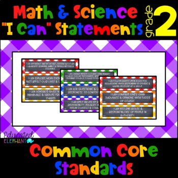 Preview of Primary Picnic Common Core "I Can" Statements -Math & Science-Second Grade (2nd)