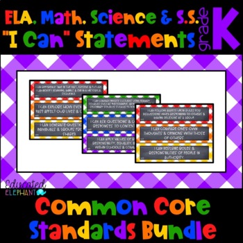 Preview of Primary Picnic "I Can" Statements Bundle- ELA, Math, Science & S.S.-Kindergarten