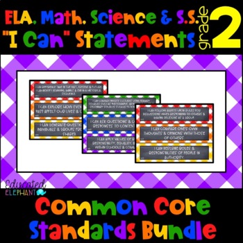 Preview of Primary Picnic"I Can" Statements -ELA,Math,Science&S.S. Bundle-Second Grade(2nd)