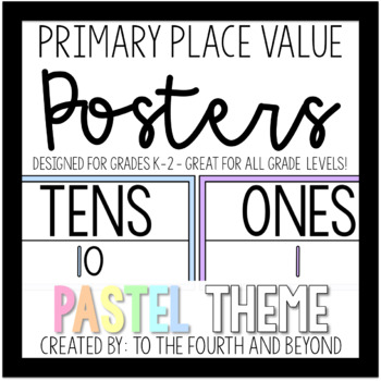 Preview of Primary Place Value Chart Posters - Pastel Theme