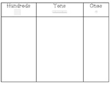 Primary Place Value Mat (Ones Tens and Hundreds)