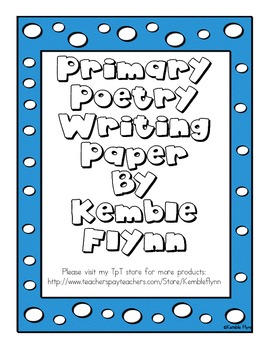Preview of Primary Poetry Writing Paper for Writer's Workshop