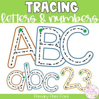 Preview of Tracing Letters and Numbers | PRIMARY PRINT Font