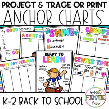 Preview of K-2 Primary Project and Trace Interactive Anchor Charts - Back to School