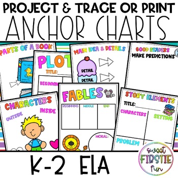 Preview of K-2 Primary Project and Trace Interactive Anchor Charts - ELA