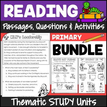 Preview of Primary Reading Comprehension Passages & Activities Bundle