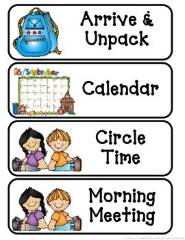 Primary Schedule Cards by Kaia Tomokiyo | Teachers Pay Teachers
