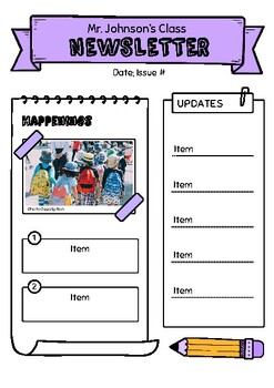 Preview of Primary School Newsletter Template