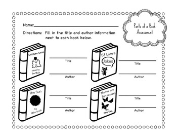Primary School Parts Of A Book Worksheet Bundle By Bookishviolet