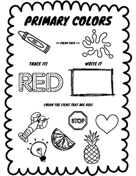 Preview of Primary/Secondary Color Wheel Workbook for PreK&K