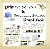 Primary & Secondary Sources Simplified – PPT + Printables bundle