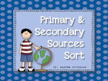 Preview of Primary & Secondary Sources Sort