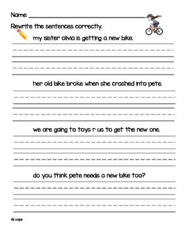 Primary Sentence Editing 51 Pages: Set One by The Wisest Owl | TPT