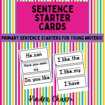 Preview of Primary Sentence Starter Cards
