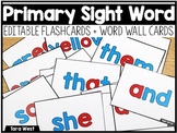 Primary Sight Word Cards (EDITABLE)
