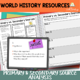 Primary and Secondary Source Analysis Lesson