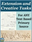 Primary Source Analysis Extension and Comprehension Tasks