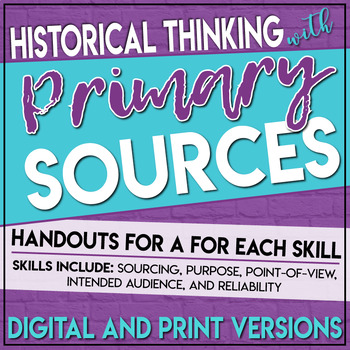 Preview of Primary Source Analysis Handouts Historical Thinking Skills Distance Learning