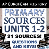 Primary Source Bundle - 21 SOURCES - AP Euro - Questions a