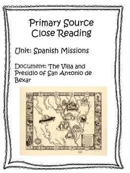 Preview of Primary Source Analysis - Spanish Missions in Texas