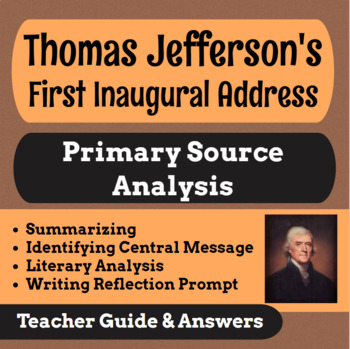 Preview of Primary Source Analysis | Thomas Jefferson's First Inaugural Address