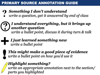 Preview of Primary Source Annotation Guide