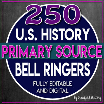 Preview of US History Bell Ringers Primary Sources DBQ BUNDLE
