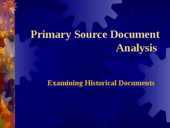 Preview of Primary Source Document Analysis