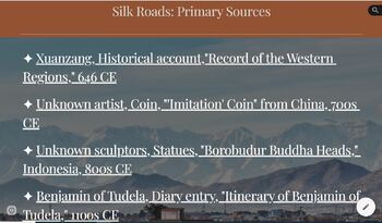 Preview of Primary Sources - Silk Road (Adapted from Halsall Fordham Site)