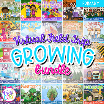 Preview of Primary Virtual Field Trips - GROWING Bundle - Google Slides & Seesaw Activities