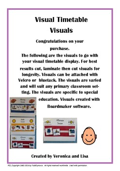 Preview of Primary Visual Timetable (Boardmaker, Special Ed, Autism)