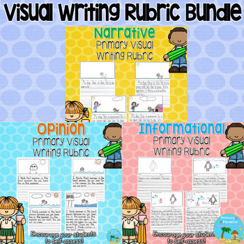 Preview of Primary Visual Writing Rubrics Bundle (Narrative, Opinion, and Informational)