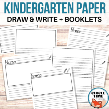 Preview of Primary Write & Draw Templates & Booklets, Large Lined Paper Kindergarten