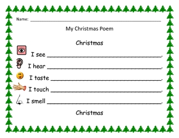 Primary Writing Activity: A Christmas Poem by Amber Unger | TpT