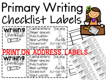 Preview of Primary Writing Checklist Labels