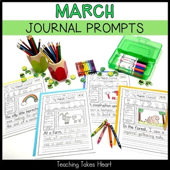 Primary Writing Journal Prompts | March by Teaching Takes Heart | TPT