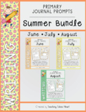 Primary Writing Journal Prompts | Summer Bundle (June - August)