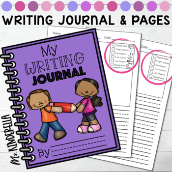 Preview of Primary Writing Journal and Pages (Blank Templates + 3 Writing Checklist Styles)