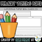 Primary Writing Lined Paper: Horizontal with Checklist