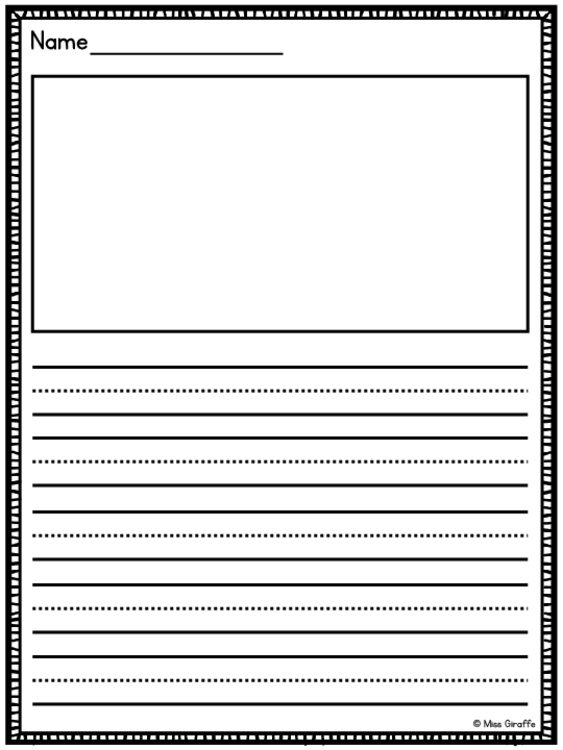 Printable Writing Paper With Picture Box