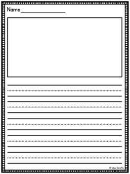 kindergarten lined paper with drawing space